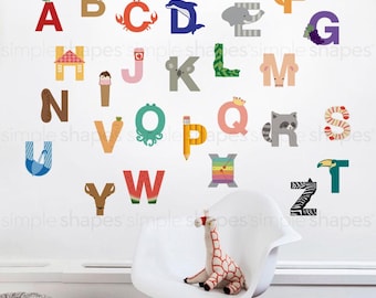 Alphabet Wall Decals: Kids ABC Peel and Stick Stickers
