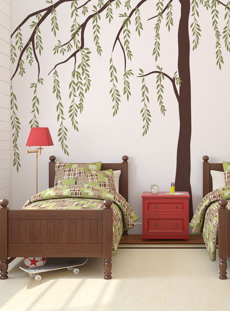 Leafy Weeping Willow Tree Decal image 2