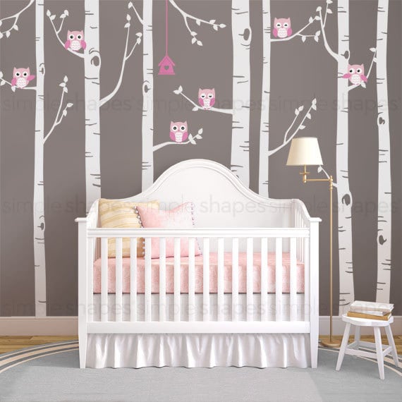 Large Wall Vinyl Tree Forest Decal Birch Woodland Nursery Sticker #1308 -  InnovativeStencils