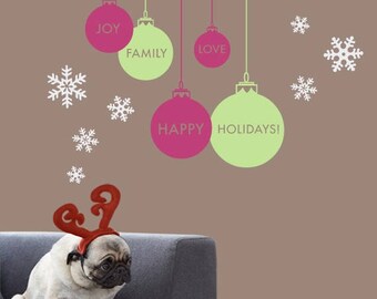 Holiday Wall Decals - Winter Ornament Wall Stickers