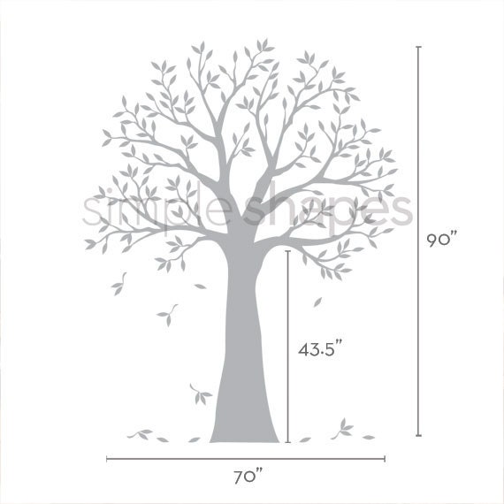 Narrow Family Tree Decal Photo Frame Tree Decal Tree Wall Etsy