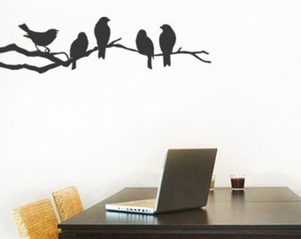 Birds on a Branch Decal - Vinyl Wall Sticker