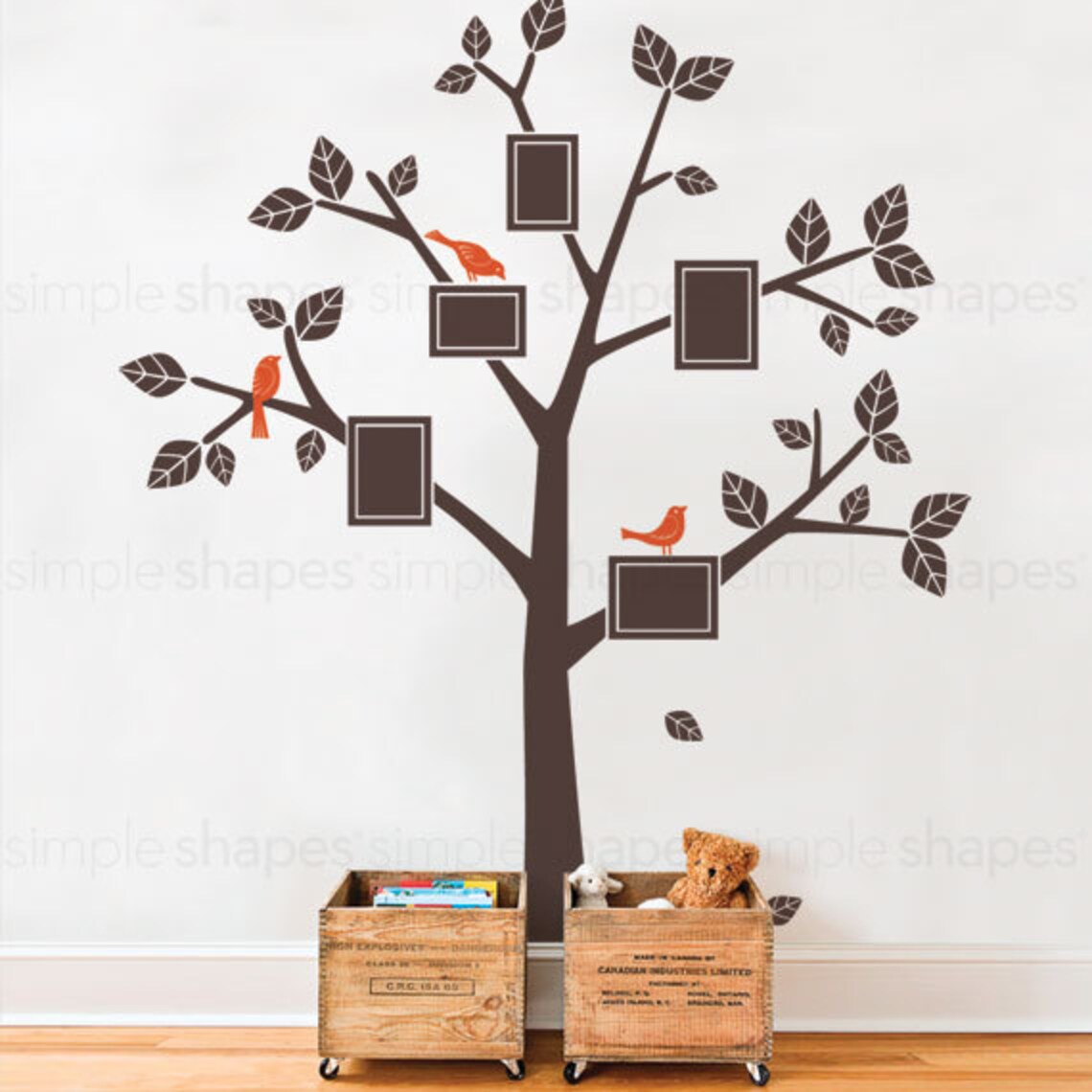 Family Tree Decals Kids Wall Decals Nursery Simple Modern Etsy