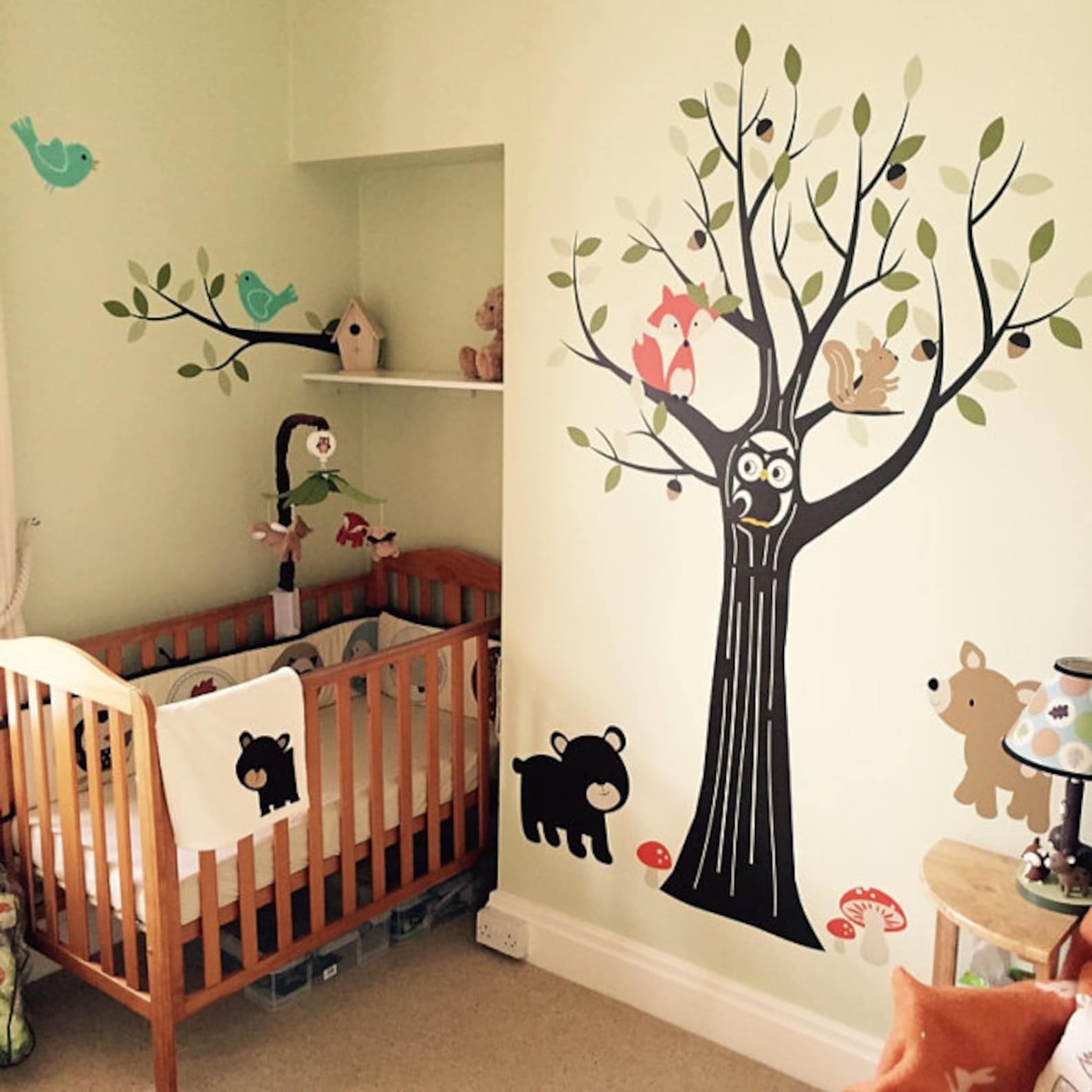 Woodland Nursery Woodland Animals Wall Decals Nursery Tree Etsy — free download