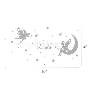 Kids Wall Decals, Tinker Bell Wall Decal, Fairy Wall Decal, Name Decals for Nursery, Personalized Name Decal image 4