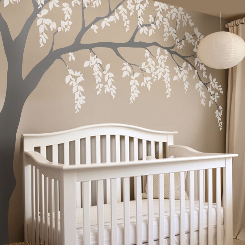 Falling Leaves Weeping Willow Tree Decal Baby Girls Nursery Etsy