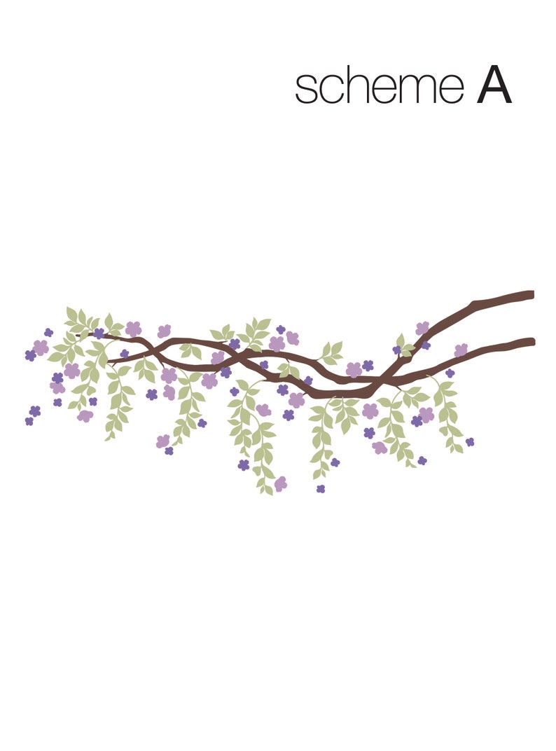Cherry Blossom Branch Vines Decal Nursery Wall Decal Etsy