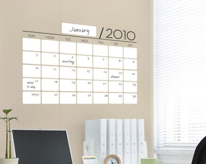 Unique Calendar Dry Erase Rewritable Wall Sticker - Etsy