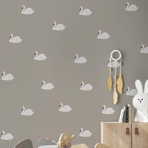 Swan Lake Wall Sticker Peel and Stick White