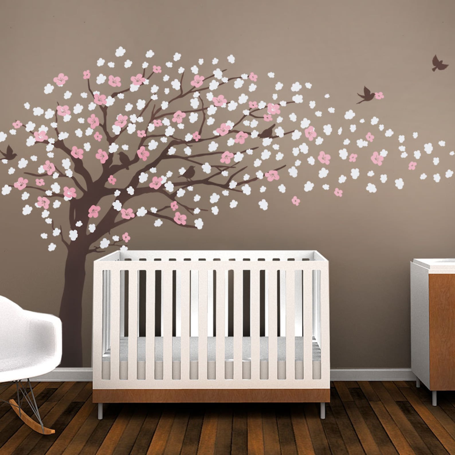 Tree Wall Decals Cherry Blossom Tree Decal Elegant Style | Etsy UK