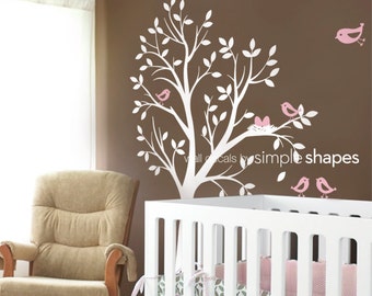 Sticker mural enfant - L'ARBRE ORIGINAL avec oiseaux et nid