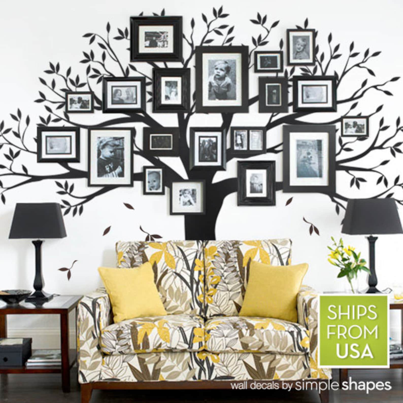 Tree Wall Decal, Family Tree Wall Decal Sticker Living Room Wall Decals