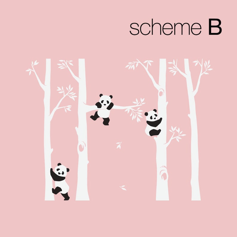 Tree with Pandas Wall Decal, Panda Wall Decal, Panda Tree for Baby Nursery, Kids or Children Room Decals image 5