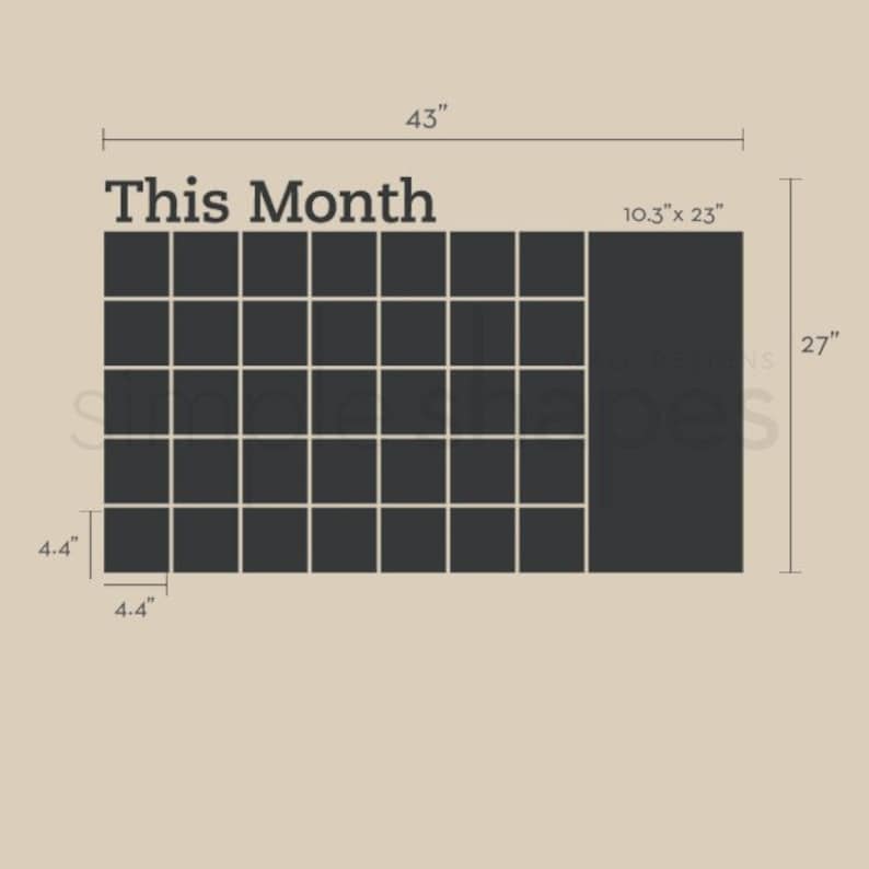 Chalkboard Wall Calendar with Memo Vinyl Wall Decal image 2