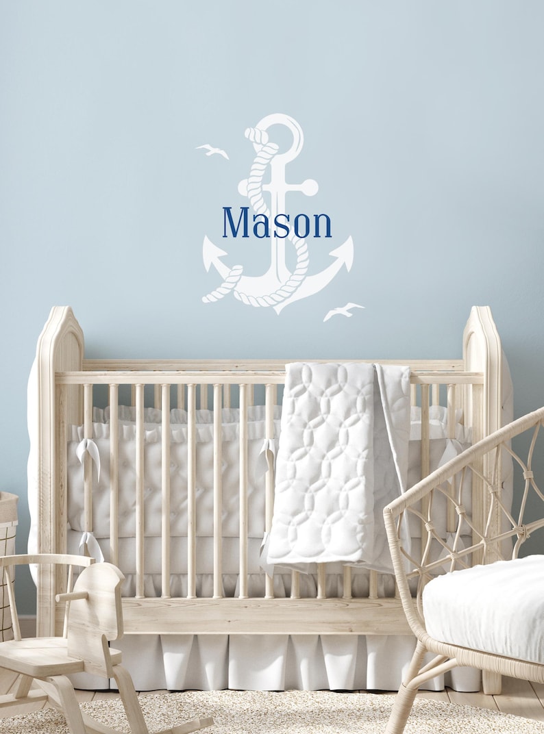 Personalized Anchor Nursery Wall Decal Custom Name Decor Etsy — free download