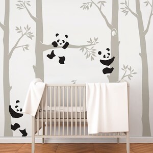 Tree with Pandas Wall Decal, Panda Wall Decal, Panda Tree for Baby Nursery, Kids or Children Room Decals Scheme C