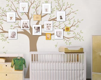 Vinilo decorativo de pared con diseño de árbol genealógico y hojas