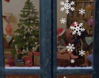 Winter sneeuwvlokken klein - vakantie vinyl muursticker sticker