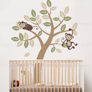 Tree with Monkeys Kids Vinyl Wall Sticker Decal Set Scheme C