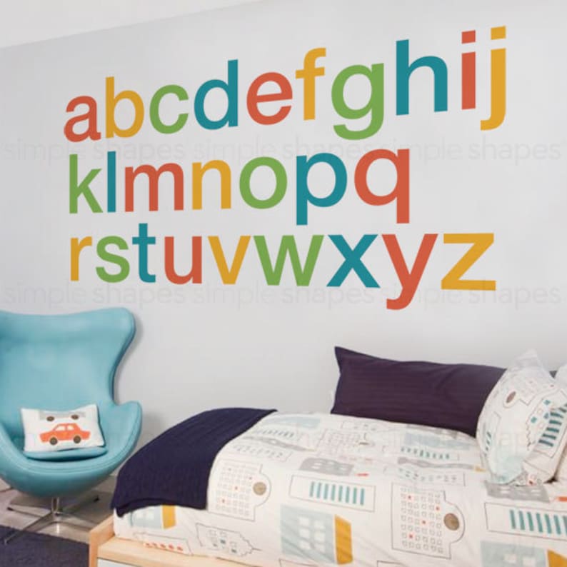 Alphabet Wall Decals Wall Sticker Etsy