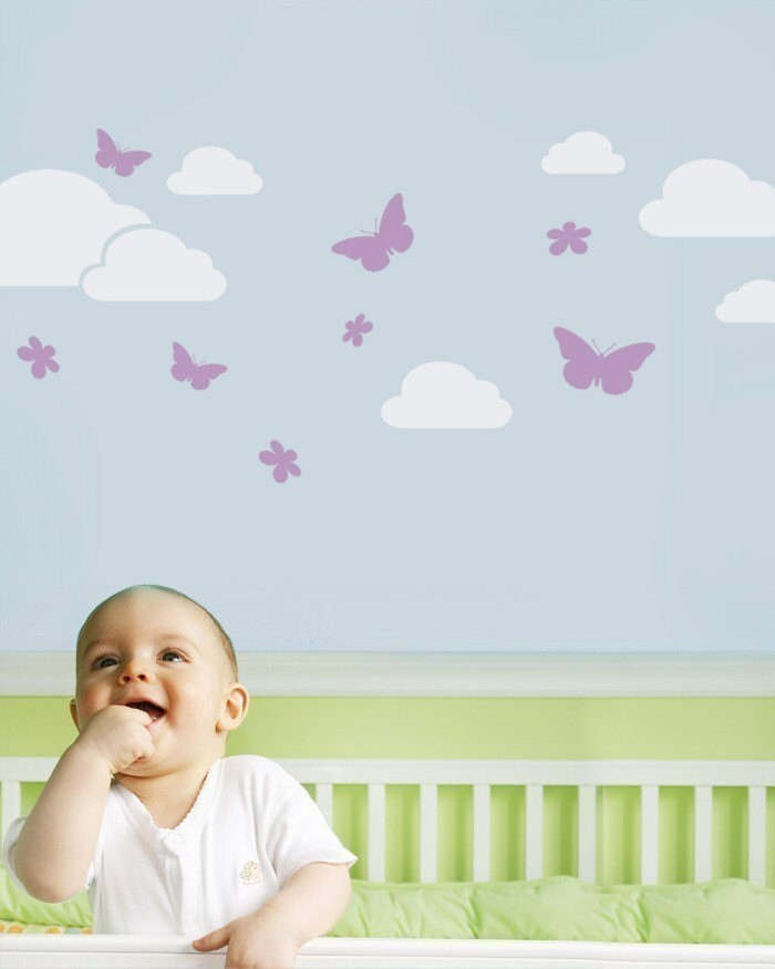 Butterflies in the Sky Decal Children's Vinyl Wall Etsy