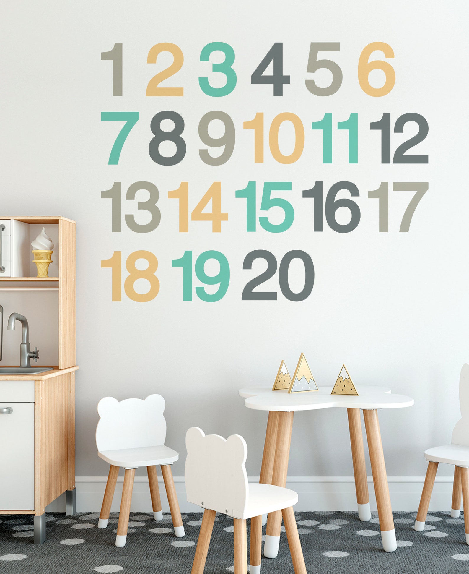 Number Wall Decals Wall Sticker Etsy
