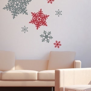 Winter Snowflakes Large Holiday Vinyl Wall Decal Set image 2