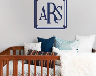 Wall Decal Name Baby Boy Name Lettering Decal - Monogram