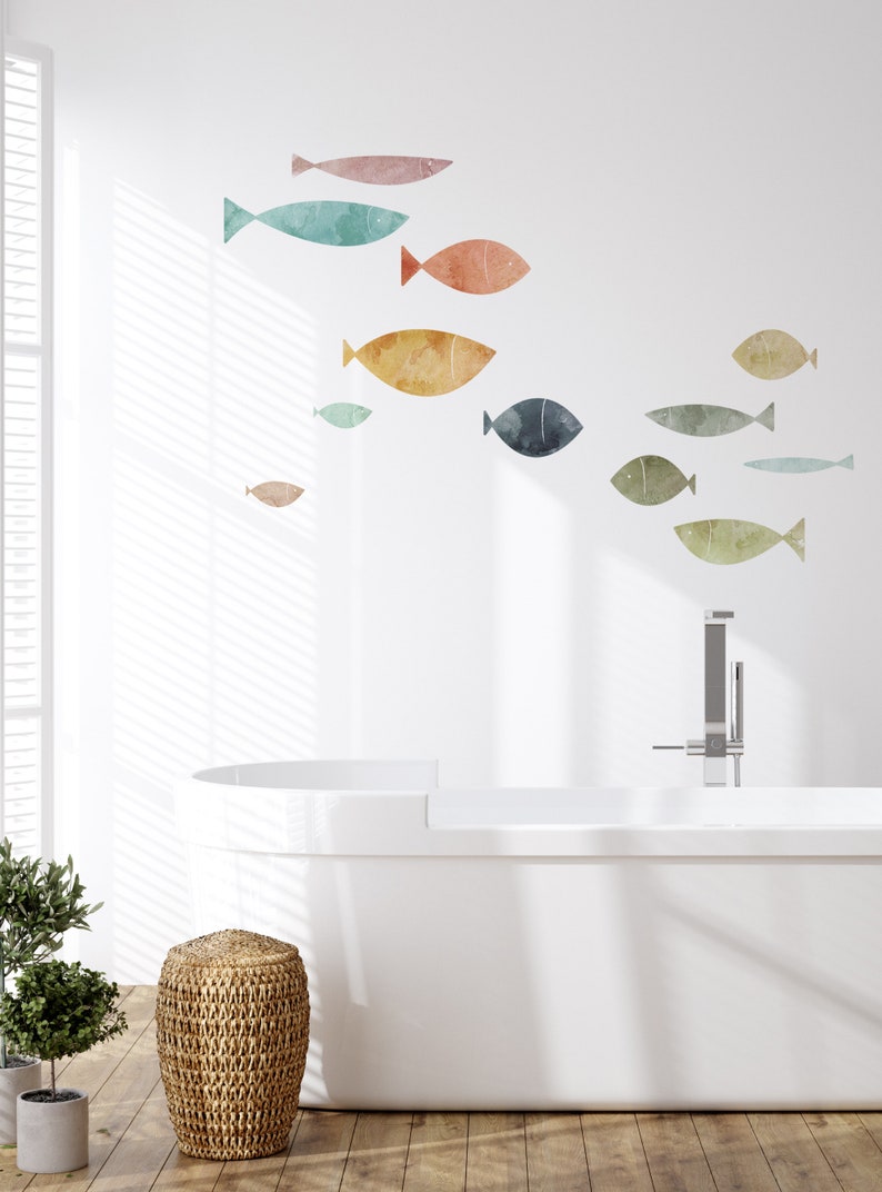 School of Fish Wall Sticker, Summer Sands Peel and Stick Medium