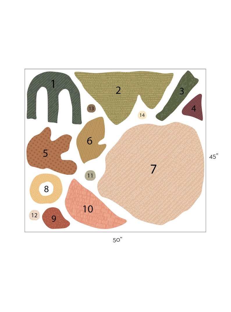 Formes organiques abstraites, Earthy Peel and Stick Stickers muraux amovibles image 6