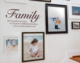 Family Tree Quote Wall Decal: Living Room Decor (23”w x 10.5”h)
