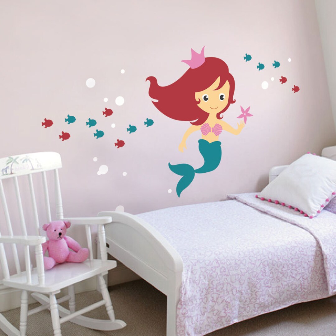 Mermaid Wall Decal Under the Sea Wall Decal Etsy