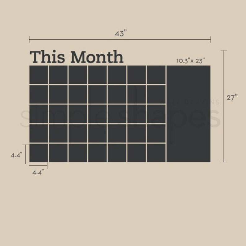 Chalkboard Wall Decal Monthly Calendar image 2