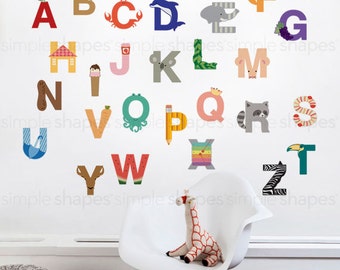 Muurstickers alfabet: ABC-stickers voor kinderen