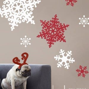 Winter Snowflakes Large Holiday Vinyl Wall Decal Set image 1