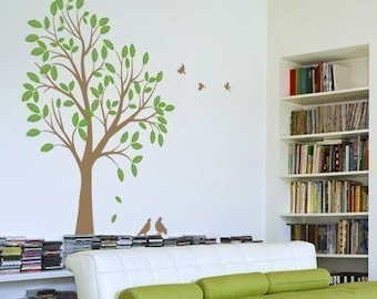 Large Tree with Birds Decal  - Vinyl Wall Sticker