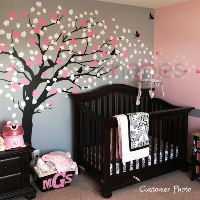 Wall Decals Cherry Blossom Tree Elegant Style LARGE Wall Decal image 1