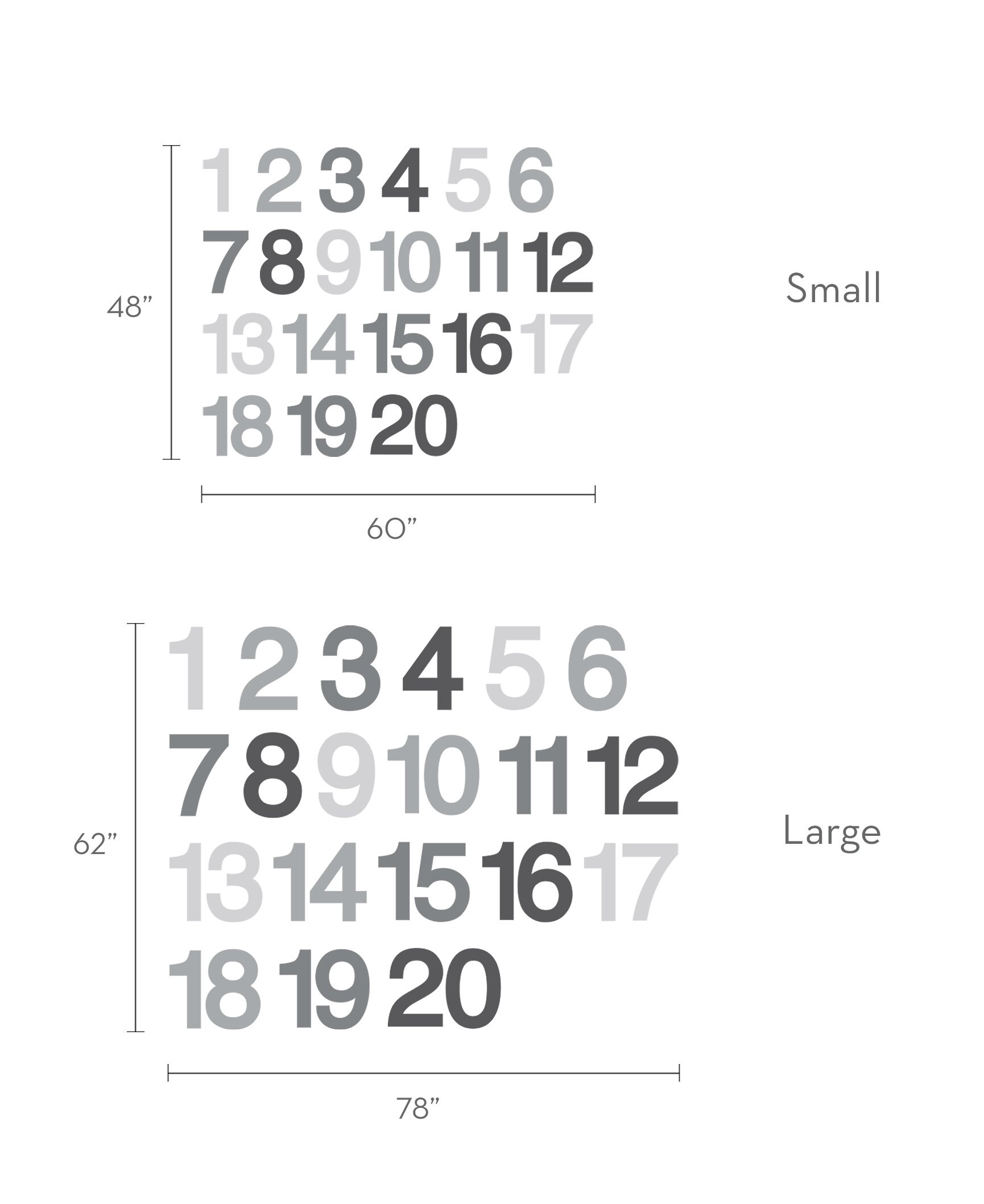 Number Wall Decals Wall Sticker Etsy