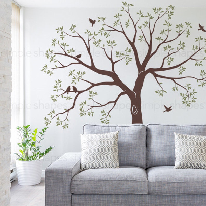 organic giant family tree wall decal staircase family tree | etsy