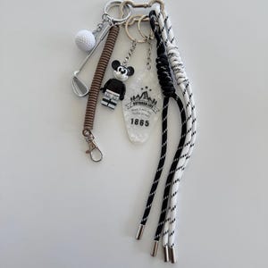 Kawaii unieke Mickey-golftasbedel, stijlvolle portemonnee-bedel, Y2K-koord sleutelhangeraccessoires