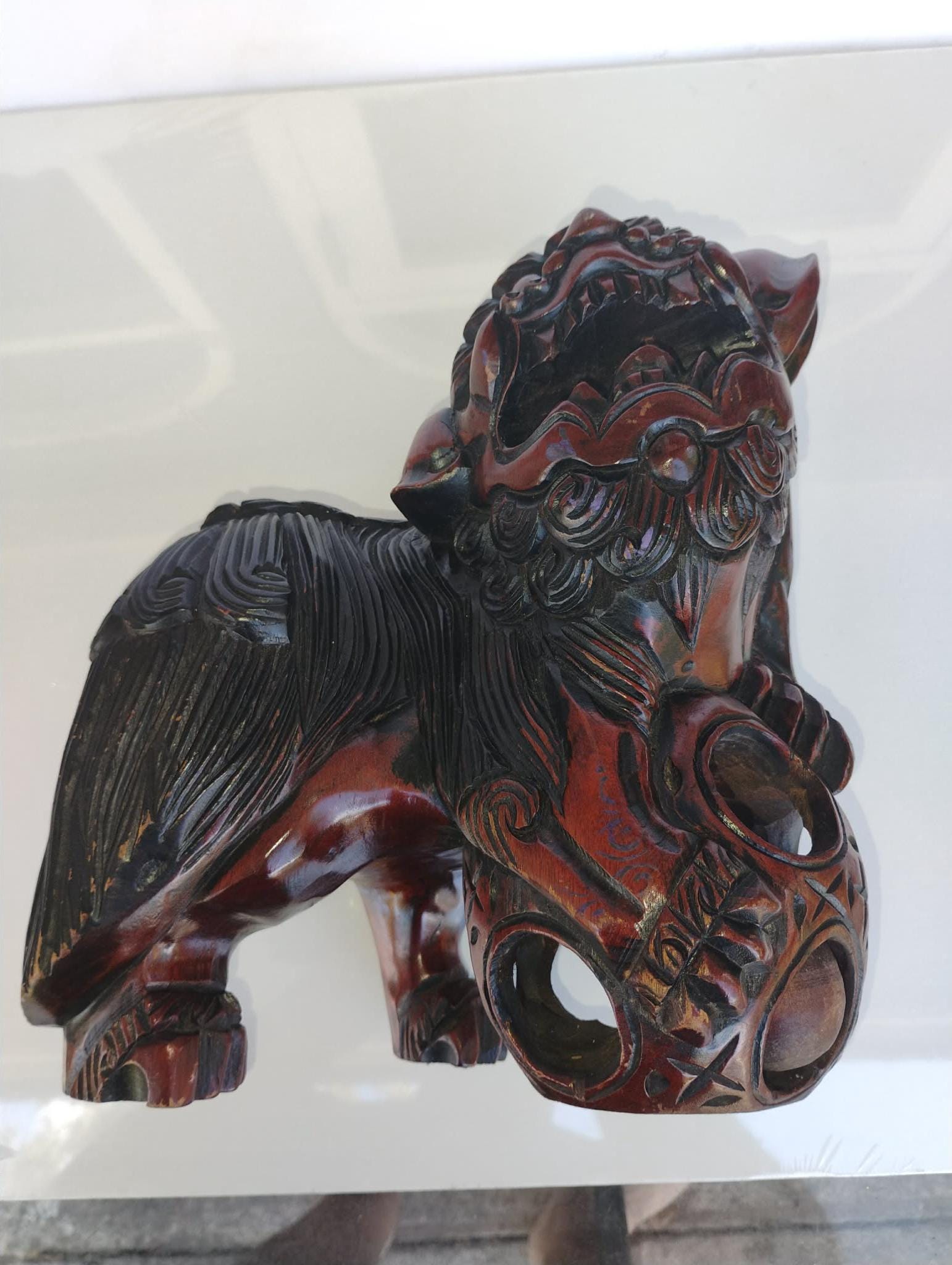 Antique Carved Wooden Dog - Etsy