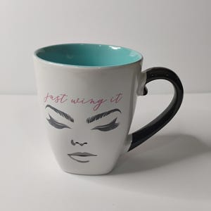 Lot De 4 Tasses Strawberry Street - Motif Croisé Noir Et Blanc - Excellent état D'occasion