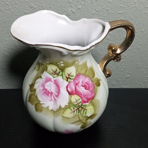 Vintage Lefton China Hand Painted Pitcher 5.5 Inches x 4 Inches