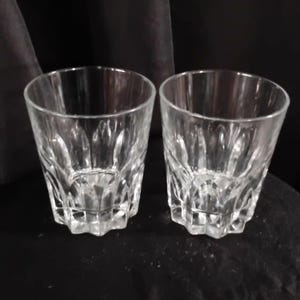 Set of 2 Italian Crystal Old Fashioned Rocks Glasses Heavy Base Made in Italy