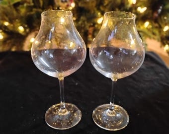 Pair of Schott Zwiesel Crystal Dessert Wine Glasses 8" Tall