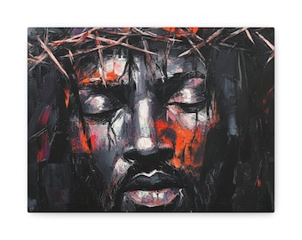Toile d'art couronne d'épines de Jésus, décoration murale religieuse sacrée noire