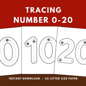 Preschool Numbers Tracing Worksheet, Handwriting Practice, Numbers 0 to ...