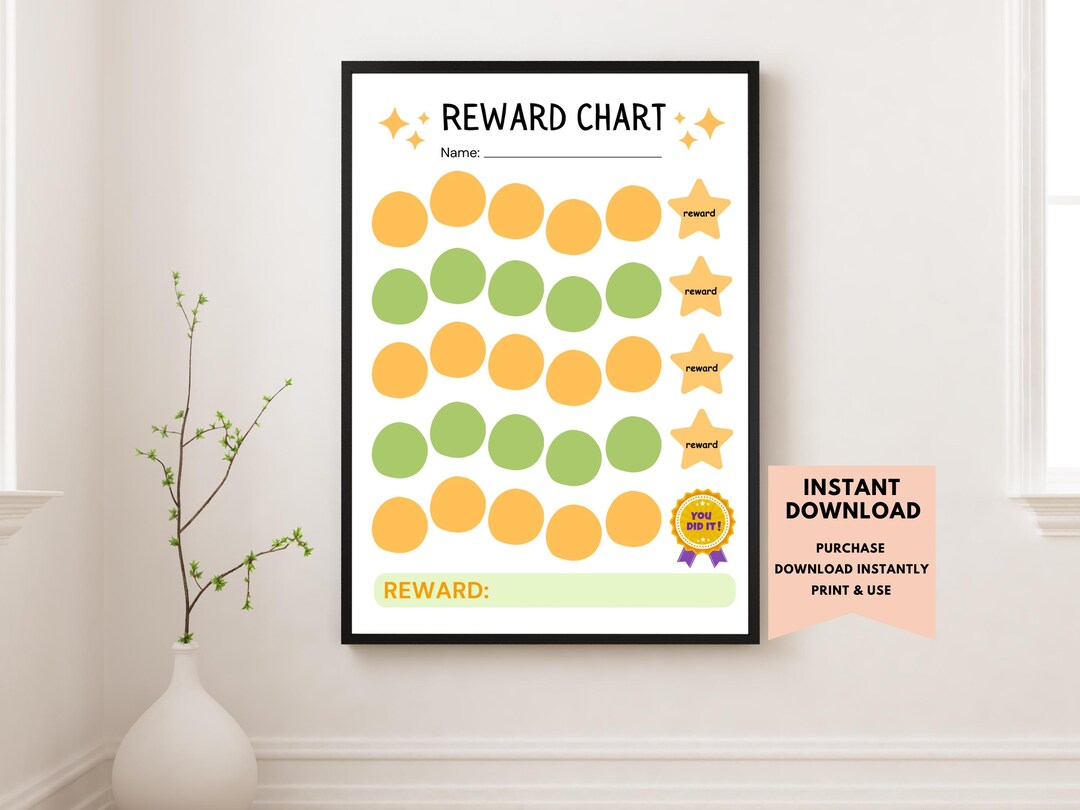 Reward Chart, Toddler Reward Chart, Reward Chart Printable, Kids ...