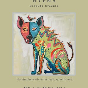 HYENA Spirit Animal Print - Safari Jungle Wall Art (Digital Download, jpg/png) - Be My DOMINA