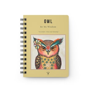 Owl Illustration Spiral Notebook: Nature Journal, Bird Lover Gift